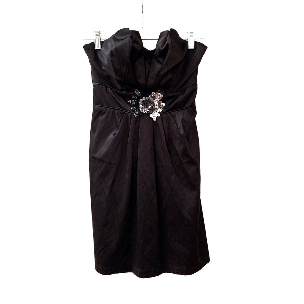 Aggie Strapless Cocktail Dress Sequin Waist Small